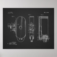 Impresión de dibujo de patente de cámara vintage d
