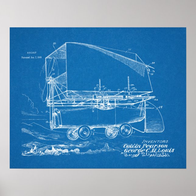 Impresión de dibujo de patente de coche de vuelo d (Frente)