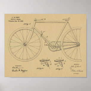 Impresión de dibujo de patente de freno de bicicle