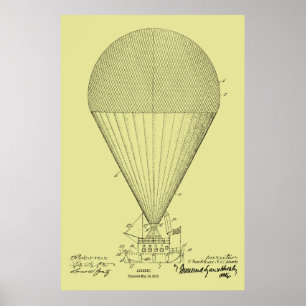 Impresión de dibujo de patente de globo aerostátic