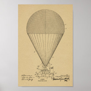 Impresión de dibujo de patente de globo aerostátic