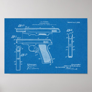 Impresión de dibujo de patente de pistola automáti