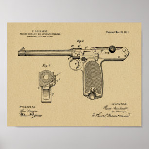 Impresión de dibujo de patente de pistola automáti