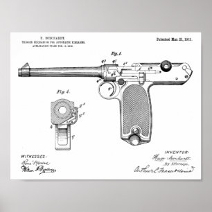 Impresión de dibujo de patente de pistola automáti