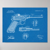 Impresión de dibujo de patente de pistola de fuego