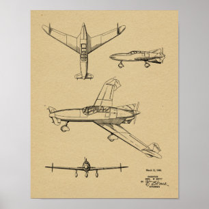 Impresión de dibujo de patentes de aeronaves de pr