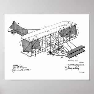 Impresión de dibujo de patentes de aviones de époc