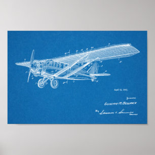 Impresión de dibujo de patentes de aviones de époc