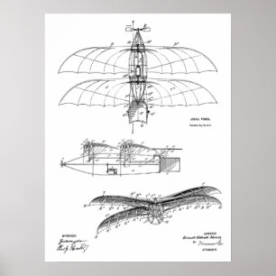 Impresión de dibujo de patentes de aviones de époc