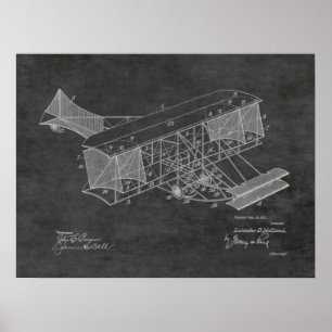Impresión de dibujo de patentes de aviones de époc