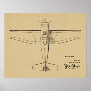 Impresión de dibujo de patentes de aviones de époc