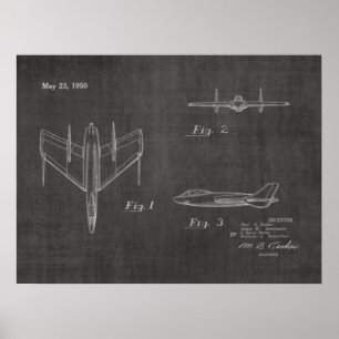 Impresión de dibujo de patentes de aviones de reac