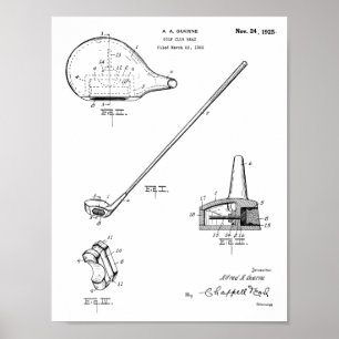 Impresión de dibujo de patentes de club de golf de
