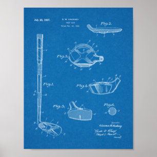 Impresión de dibujo de patentes de club de golf de