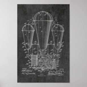 Impresión de dibujo de una antigua patente de glob