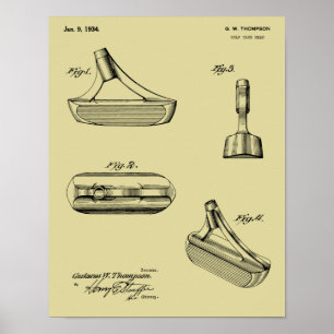 Impresión de dibujo del club de golf Putter 1934