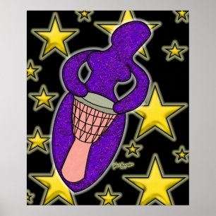 Impresión de diosa del tambor