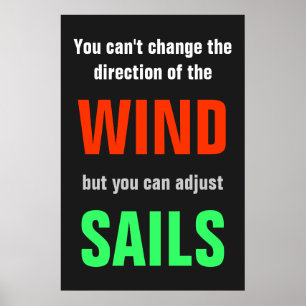 Impresión de dirección de éxito de cita verde gris