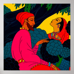 Impresión de diseño persa vintage