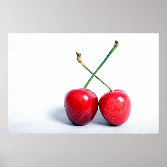 Impresión de dos fotografías de comida de cerezas  (Frente)