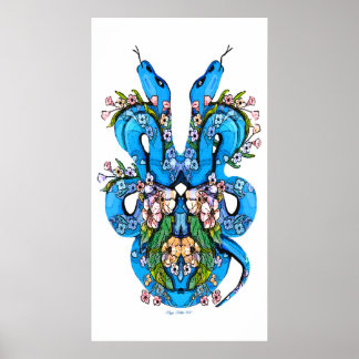 Impresión de dos Posters de serpientes azules