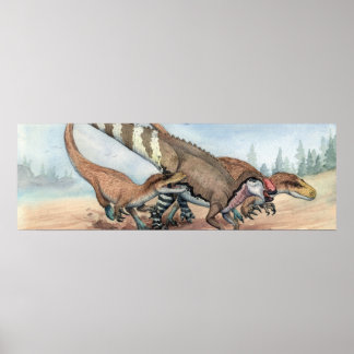 Impresión de Dryptosaurus y Hadrosaurus
