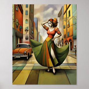 Impresión de elegancia urbana, papel Poster de val