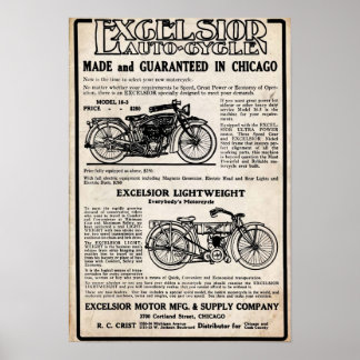Impresión de empresa de motocicletas Vintage Excel