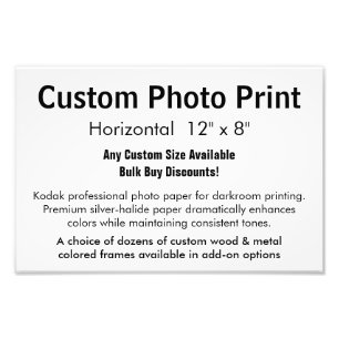 Impresión de encargo de la foto - 12" horizontal x