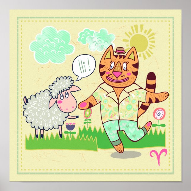 Impresión de enfermería de Zodiac Cat Aries (Frente)