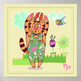 Impresión de enfermería de Zodiac Cat Capricorn