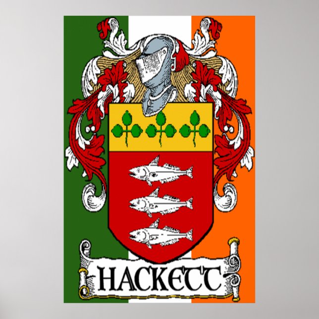 Impresión de escudo de armas Hackett (Frente)