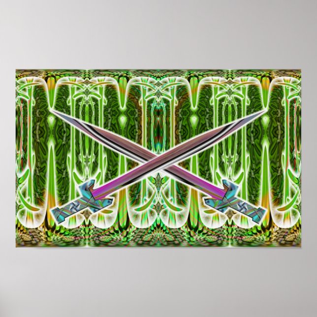 Impresión de espadas cruzadas (Frente)