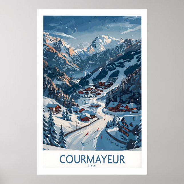 Impresión de esquí de Courmayeur - Italia 1 (Frente)