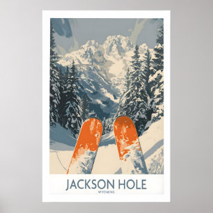 Impresión de esquí de Jackson Hole - Wyoming 1