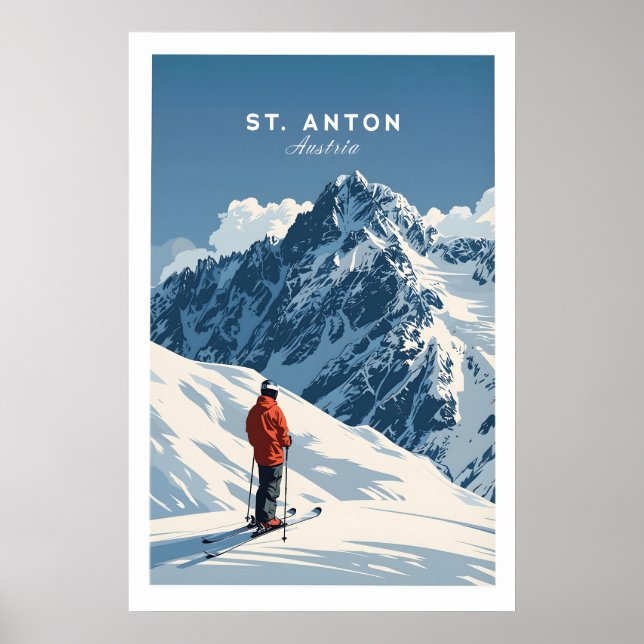 Impresión de esquí de St Anton 1 (Frente)