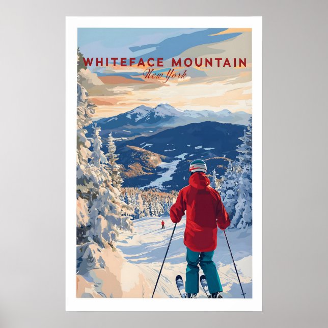 Impresión de esquí del monte Whiteface 1 (Frente)