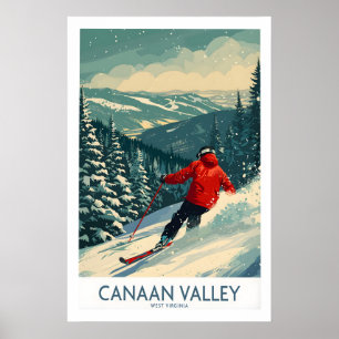 Impresión de esquí del valle de Canaán 1