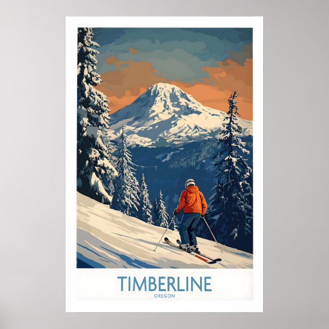 Impresión de esquí en Timberline - Oregon 1 (Frente)
