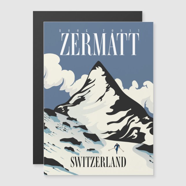 Impresión de esquí en Zermatt Suiza (Anverso/Reverso)