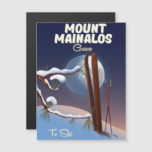 Impresión de esquí griego del Monte Mainalos.