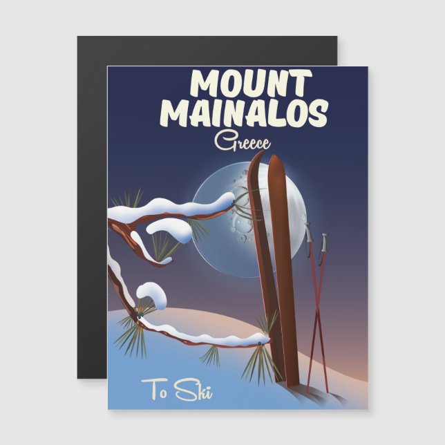 Impresión de esquí griego del Monte Mainalos. (Anverso/Reverso)