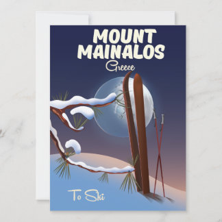 Impresión de esquí griego del Monte Mainalos.