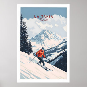 Impresión de esquí La Tania Francia 1