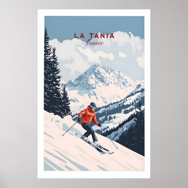 Impresión de esquí La Tania Francia 1 (Frente)