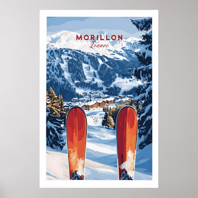 Impresión de esquí Morillon Francia 1 (Frente)