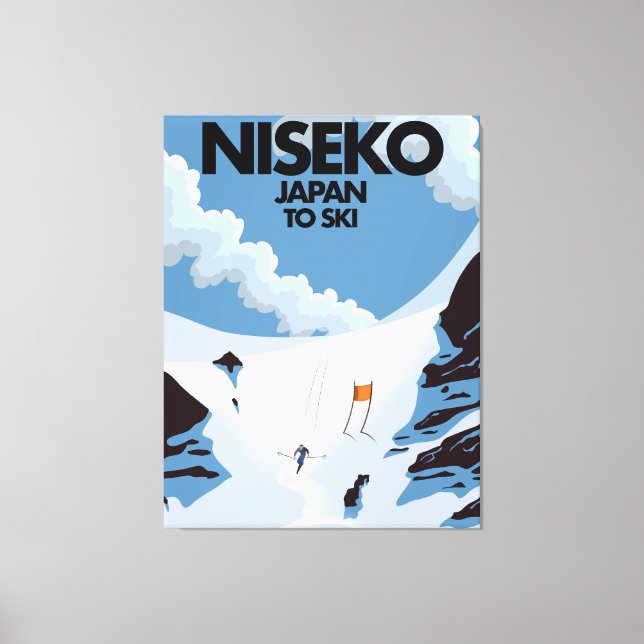 Impresión de esquí Niseko Japón (Anverso)