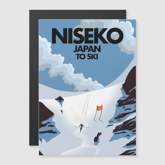 Impresión de esquí Niseko Japón (Anverso/Reverso)