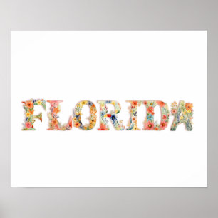 Impresión de estado de letra floral (FLORIDA)