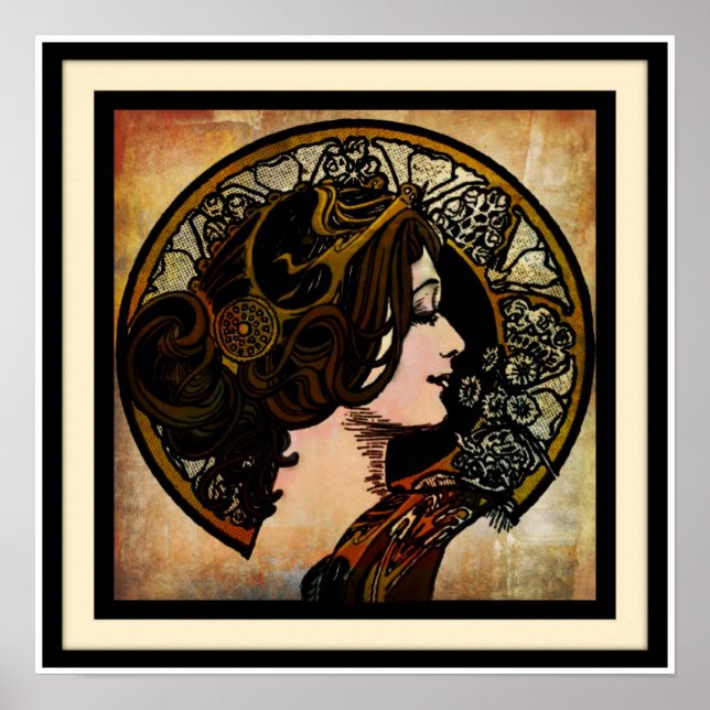 Impresión de estilo Art Nouveau Mucha (Frente)